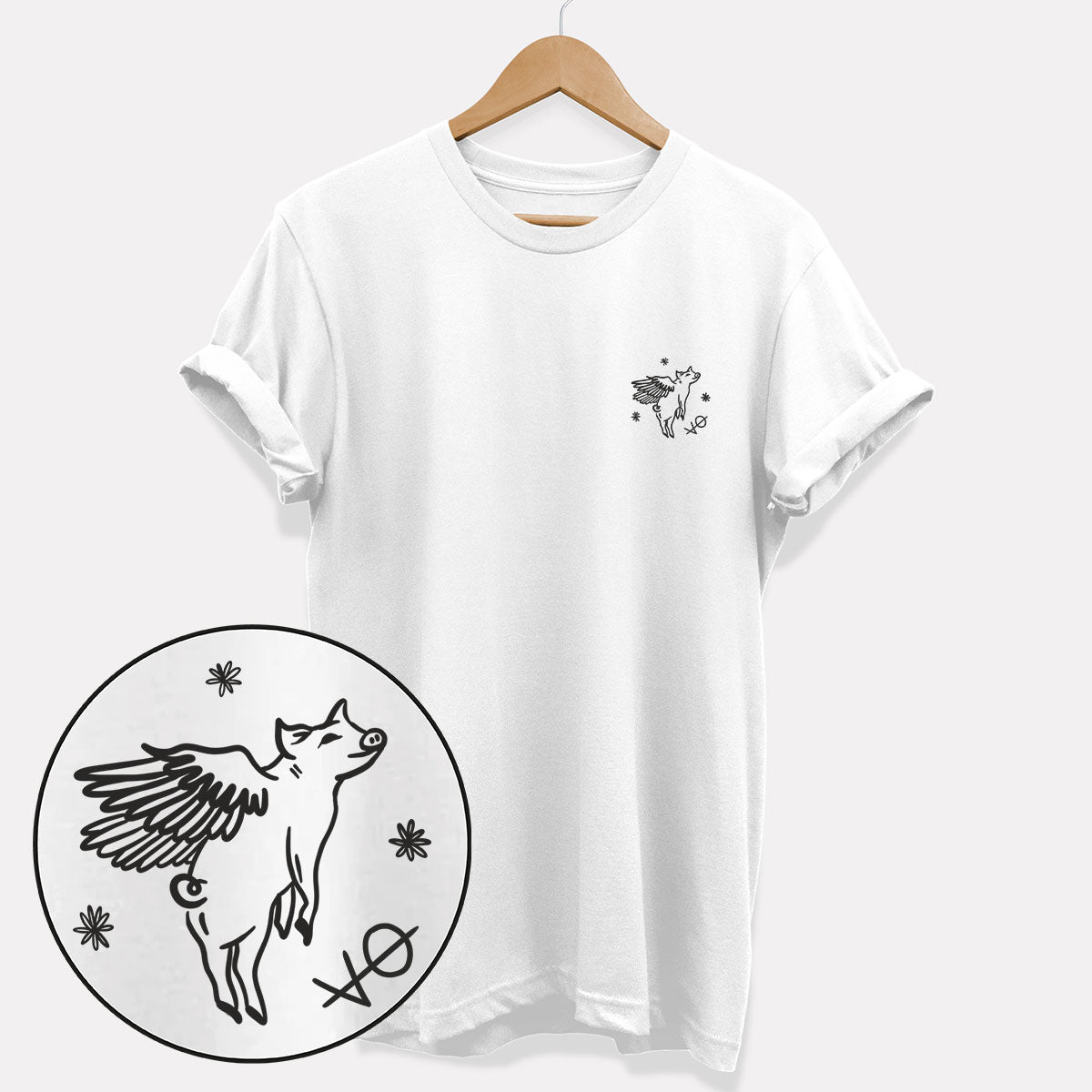 Flying Pig Doodle T-Shirt (Unisex)