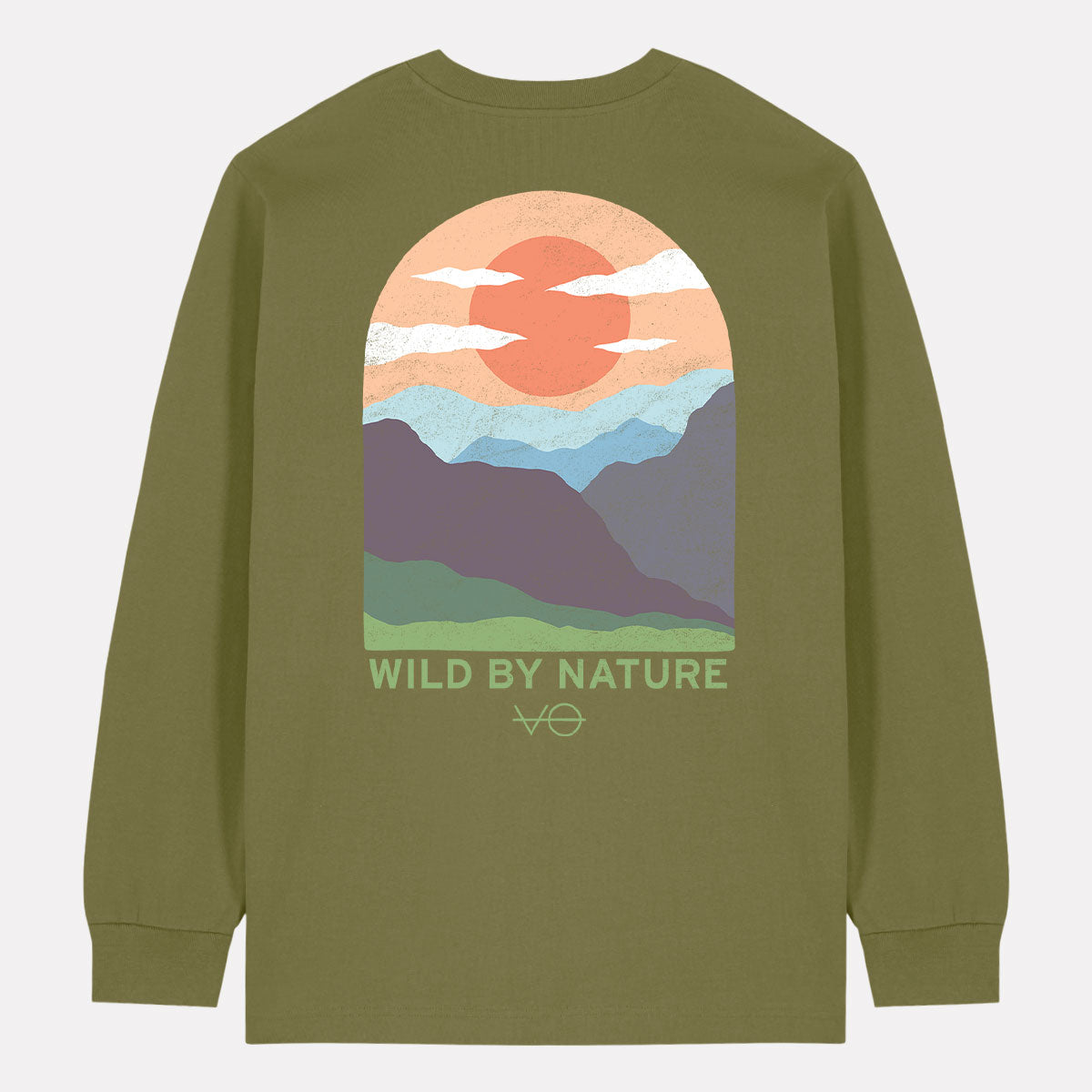 Hills Scene Back Print Long Sleeve T-Shirt (Unisex)