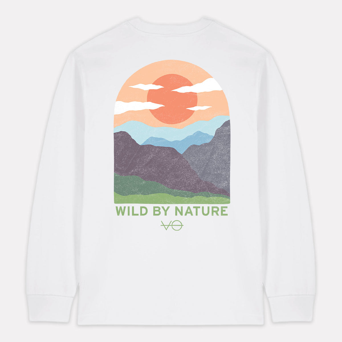 Hills Scene Back Print Long Sleeve T-Shirt (Unisex)
