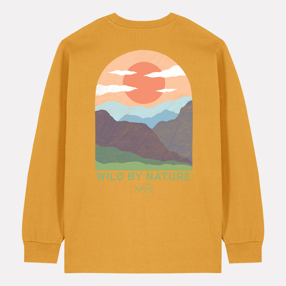 Hills Scene Back Print Long Sleeve T-Shirt (Unisex)