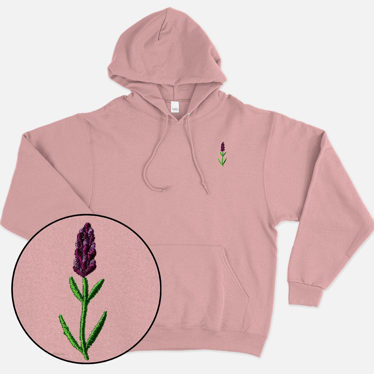 Lavender Embroidered Hoodie (Unisex)