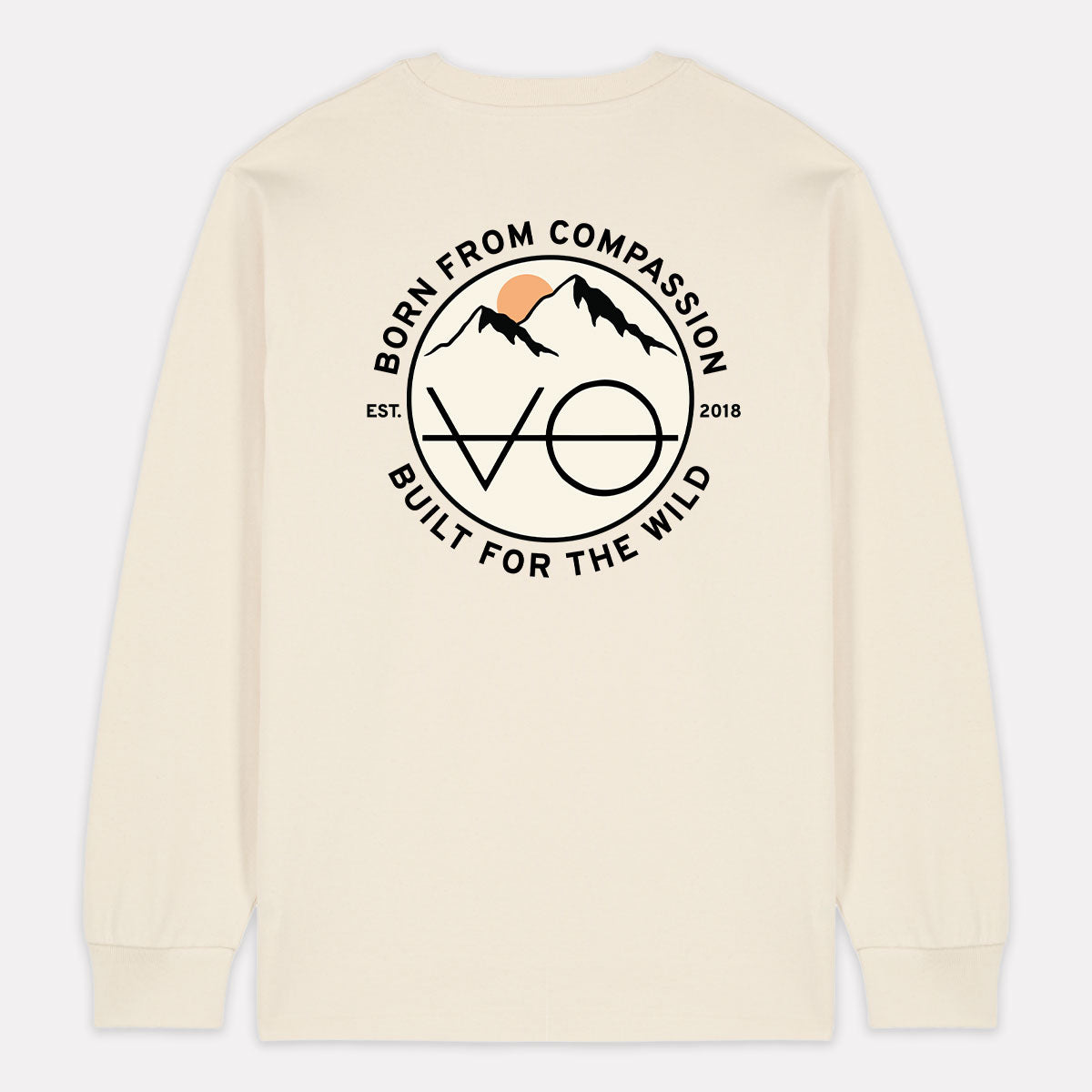 Mountain Range Back Print Long Sleeve T-Shirt (Unisex)