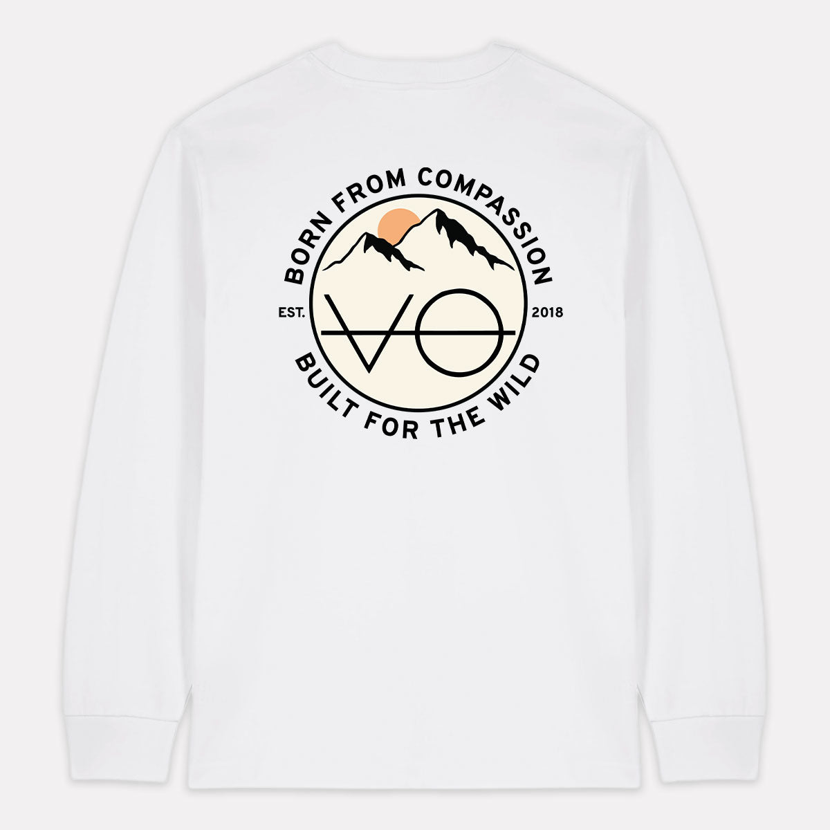 Mountain Range Back Print Long Sleeve T-Shirt (Unisex)