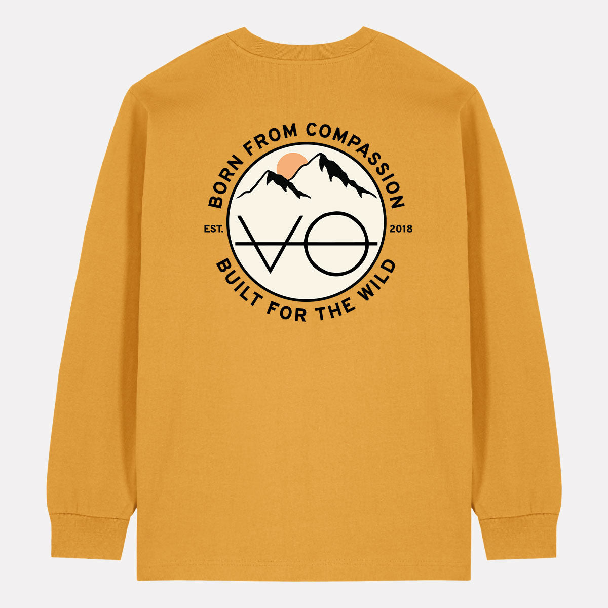 Mountain Range Back Print Long Sleeve T-Shirt (Unisex)