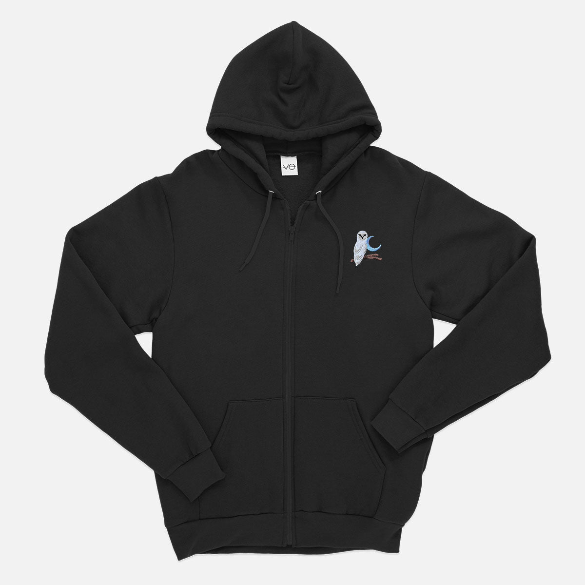 Night Owl Embroidered Zip Up Hoodie (Unisex)