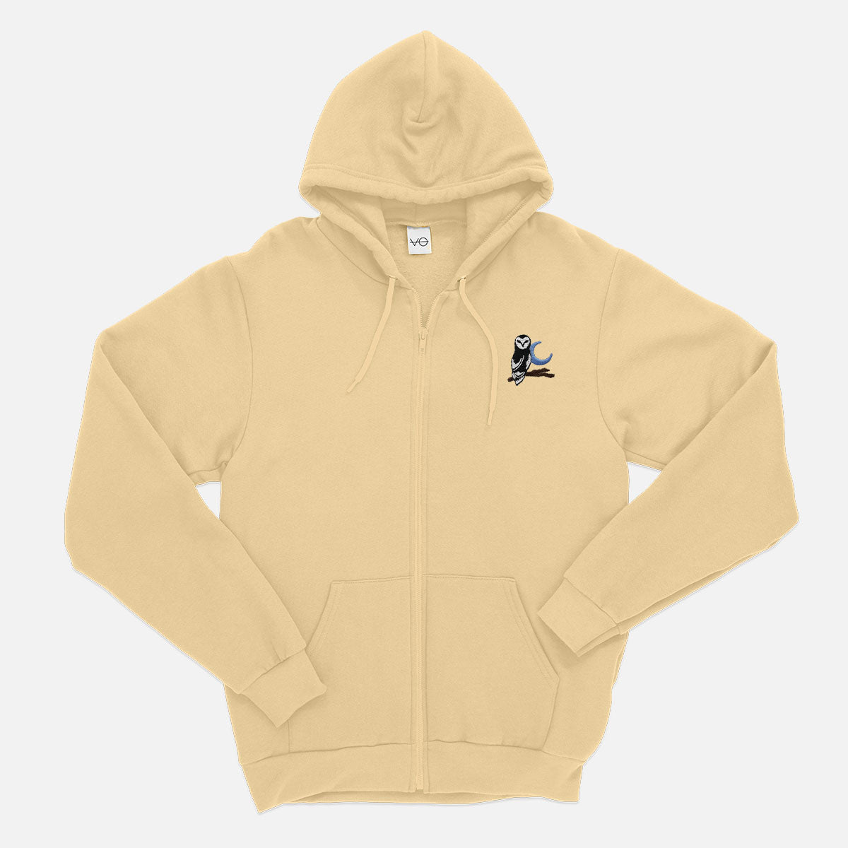 Night Owl Embroidered Zip Up Hoodie (Unisex)