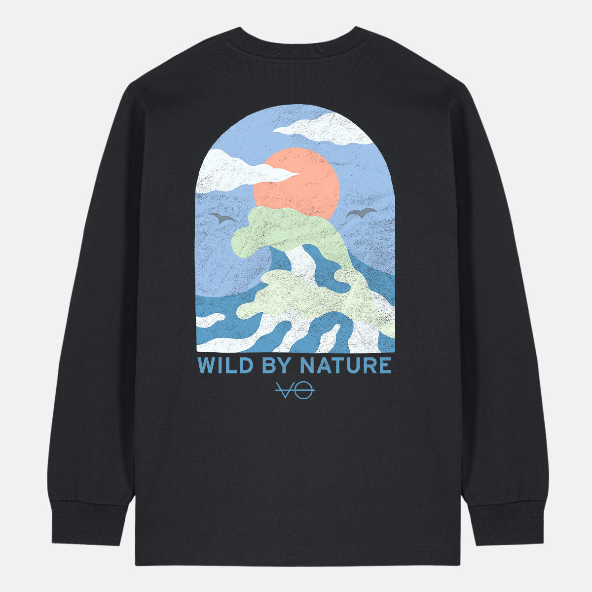 Ocean Scene Back Print Long Sleeve T-Shirt (Unisex)