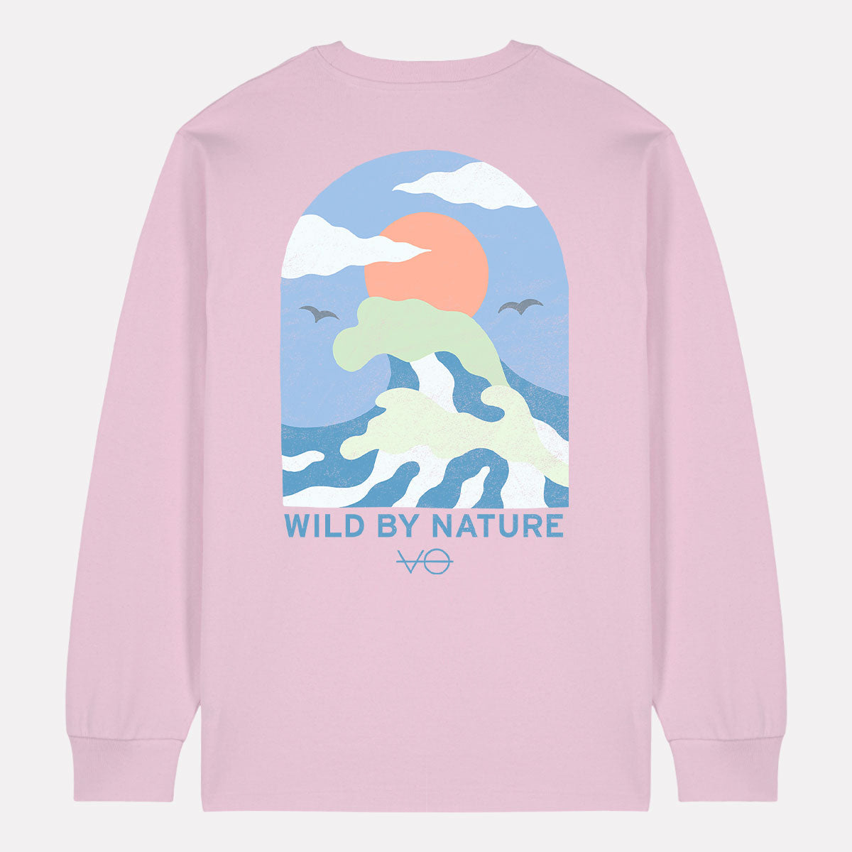 Ocean Scene Back Print Long Sleeve T-Shirt (Unisex)