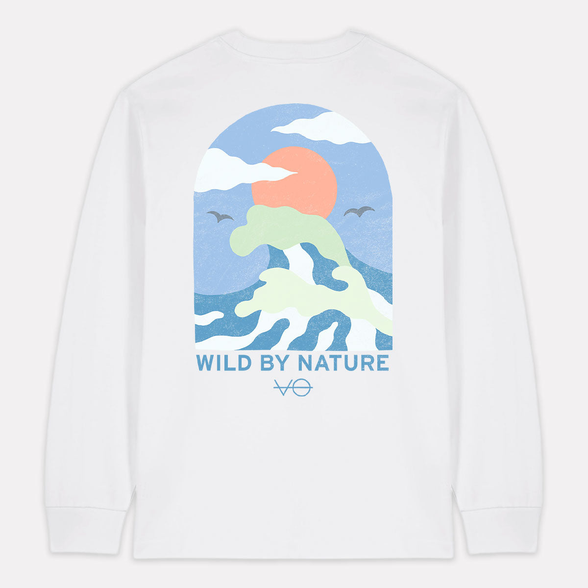 Ocean Scene Back Print Long Sleeve T-Shirt (Unisex)
