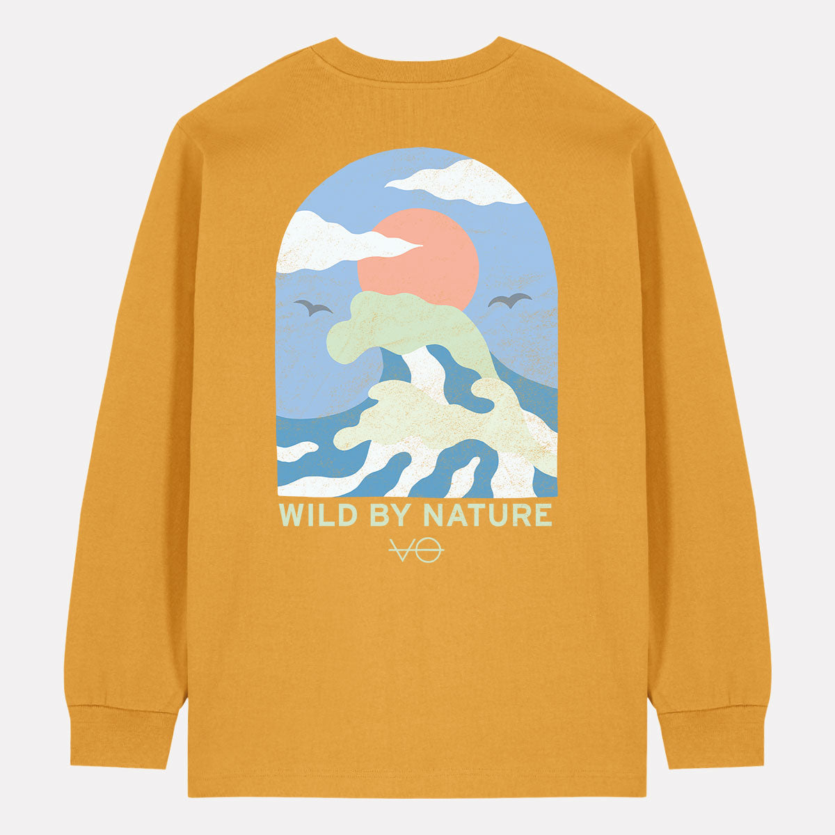 Ocean Scene Back Print Long Sleeve T-Shirt (Unisex)