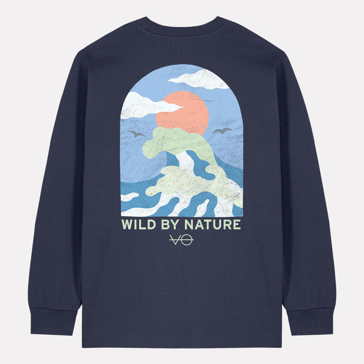 Ocean Scene Back Print Long Sleeve T-Shirt (Unisex)