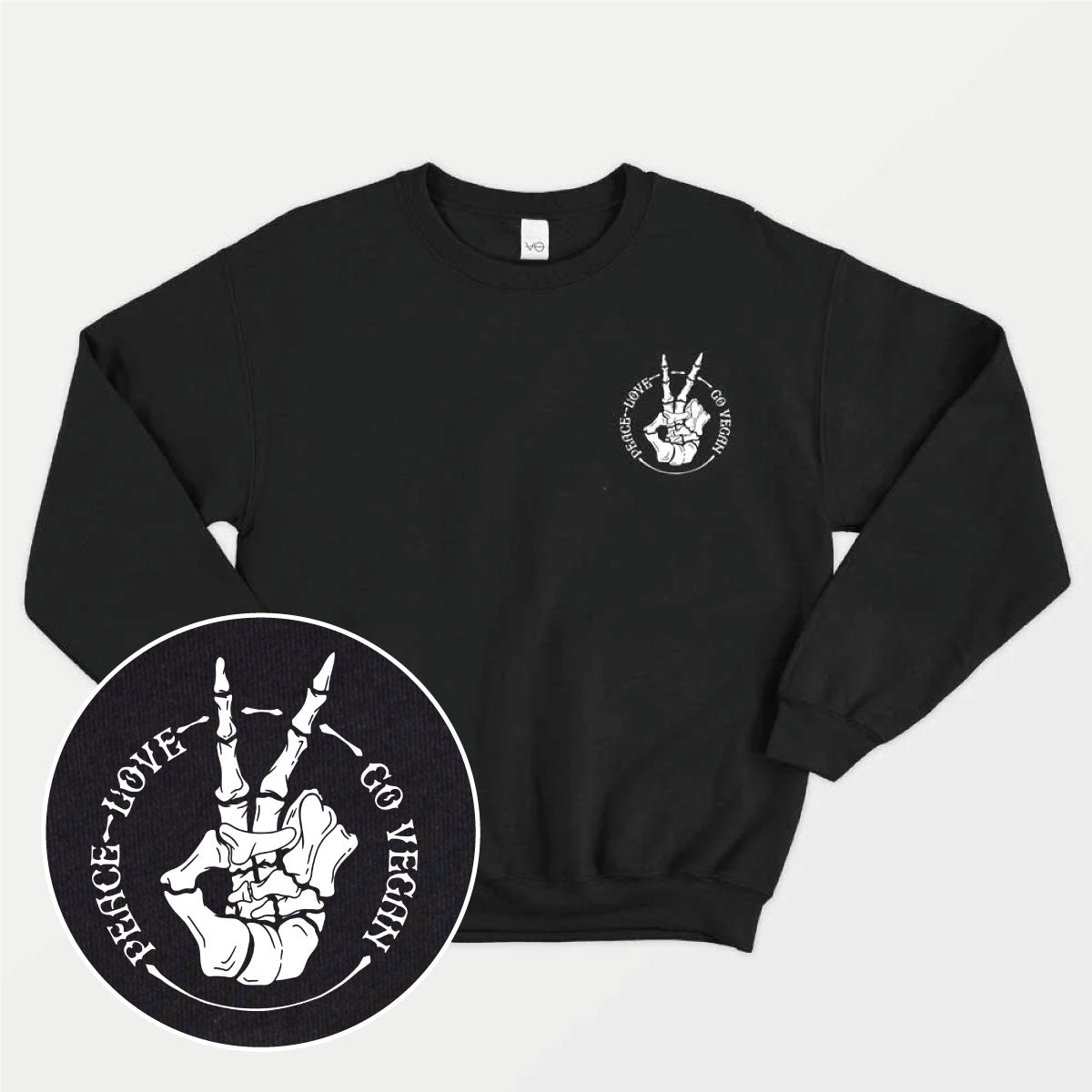 Peace, Love, Go Vegan Sweatshirt (Unisex)