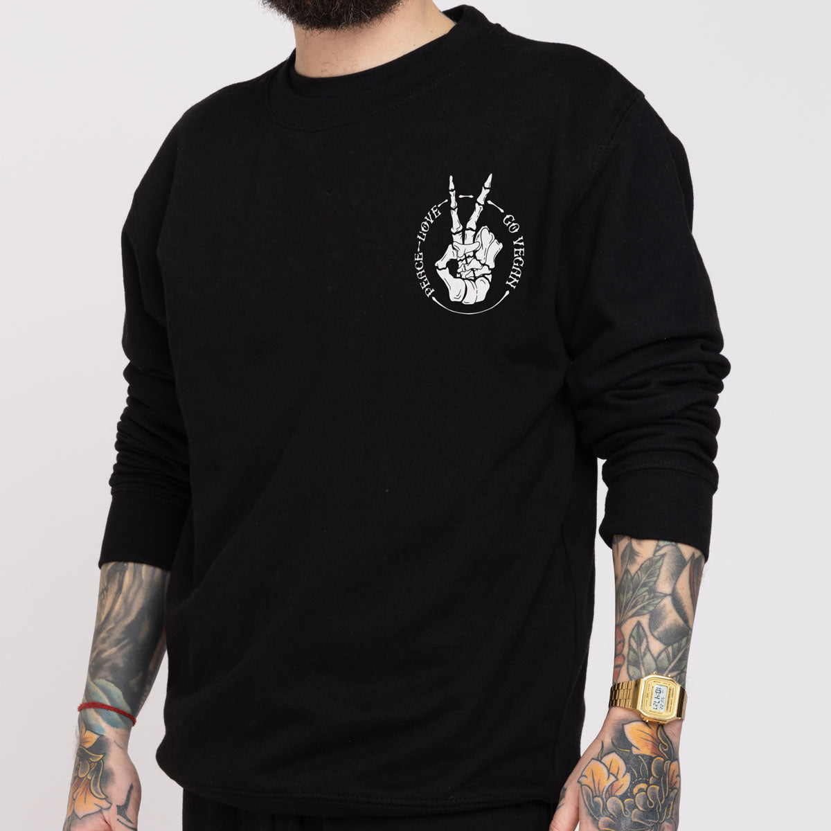 Peace, Love, Go Vegan Sweatshirt (Unisex)
