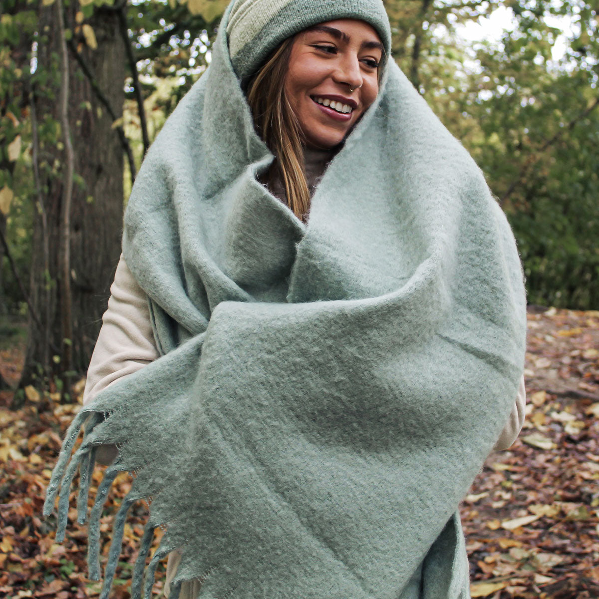 Recycled Oversized Fluffy Scarf