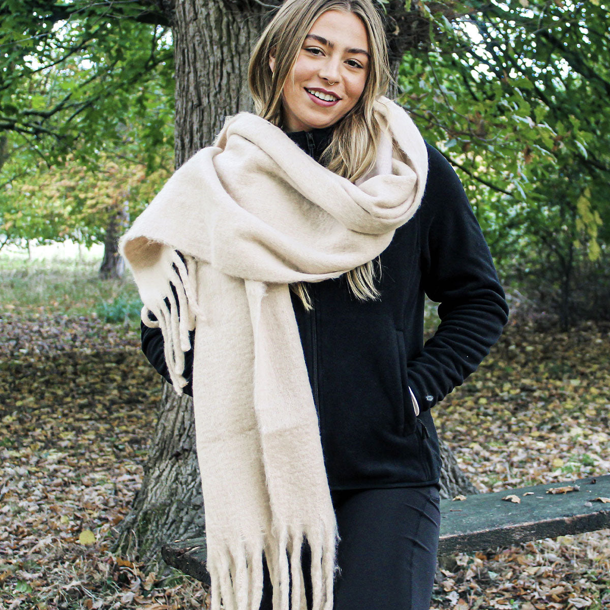 Recycled Oversized Fluffy Scarf