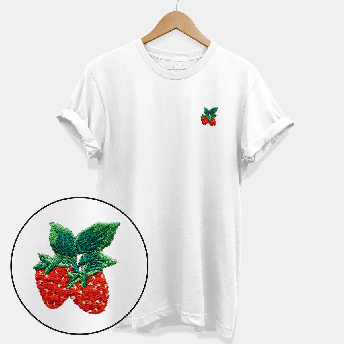 Strawberry Embroidered T-Shirt (Unisex)