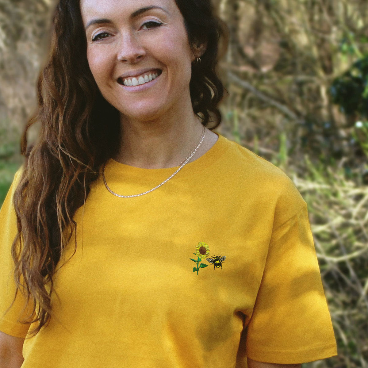 Sunflower Embroidered T-Shirt (Unisex)