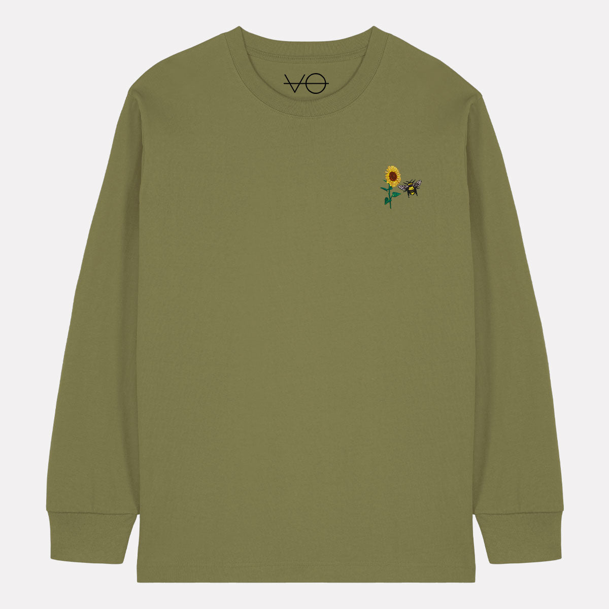 Sunflower Embroidered Long Sleeve T-Shirt (Unisex)