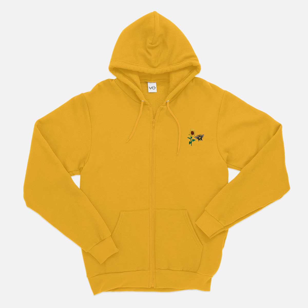 Sunflower Embroidered Zip Up Hoodie (Unisex)