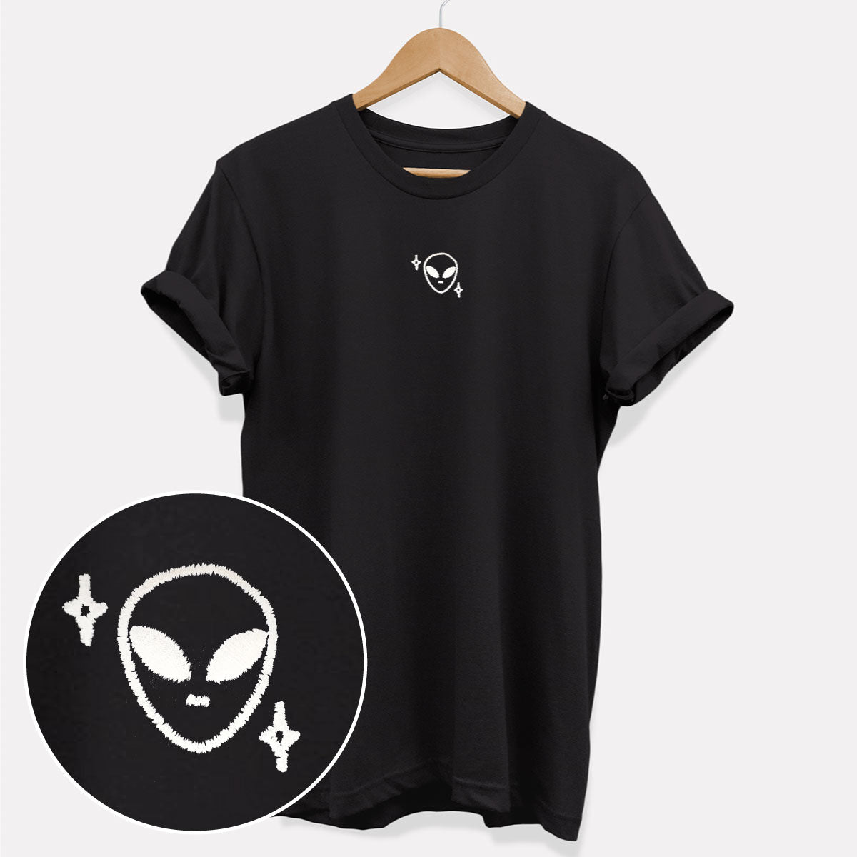 Tiny Embroidered Alien T-Shirt (Unisex)