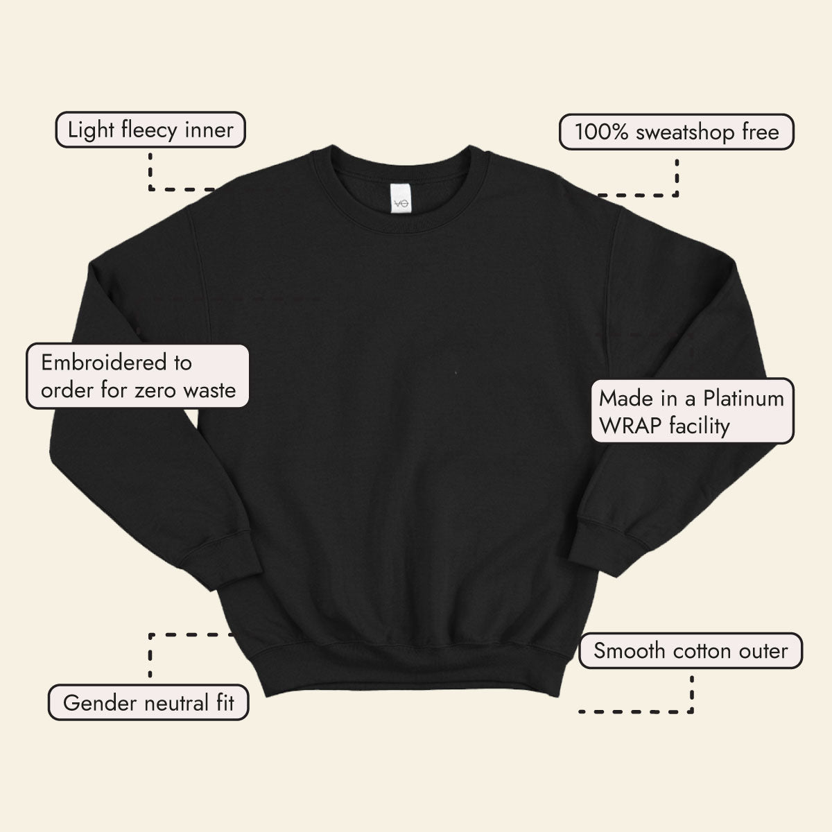 VO Embroidered Kids Sweatshirt (Unisex)