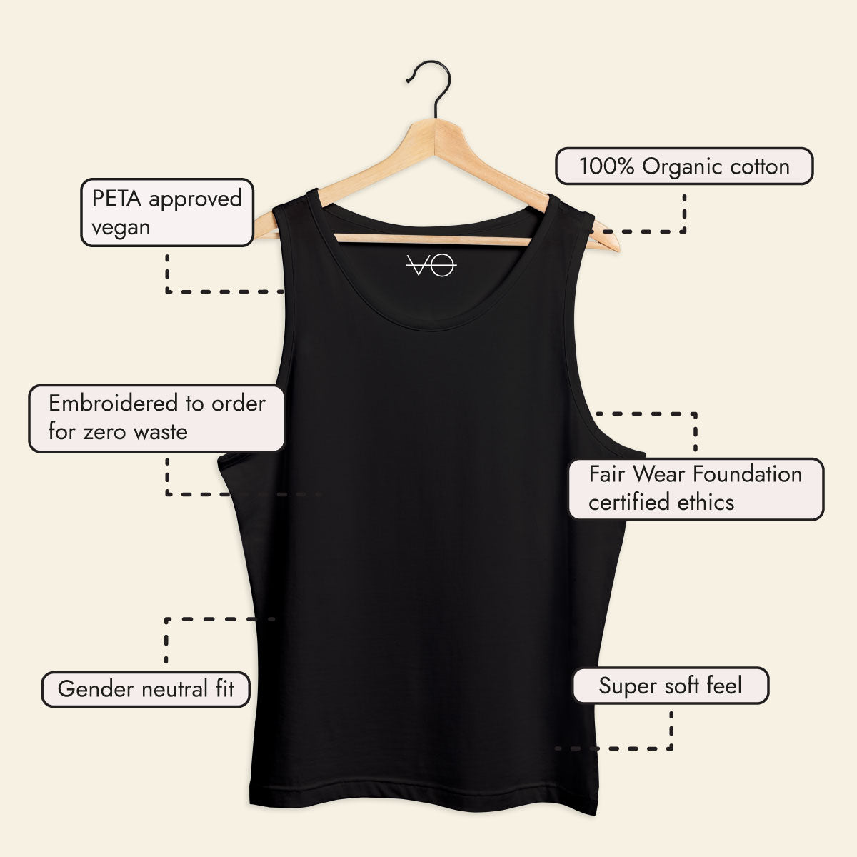 Tiny Embroidered Bumble Bee Tank (Unisex)