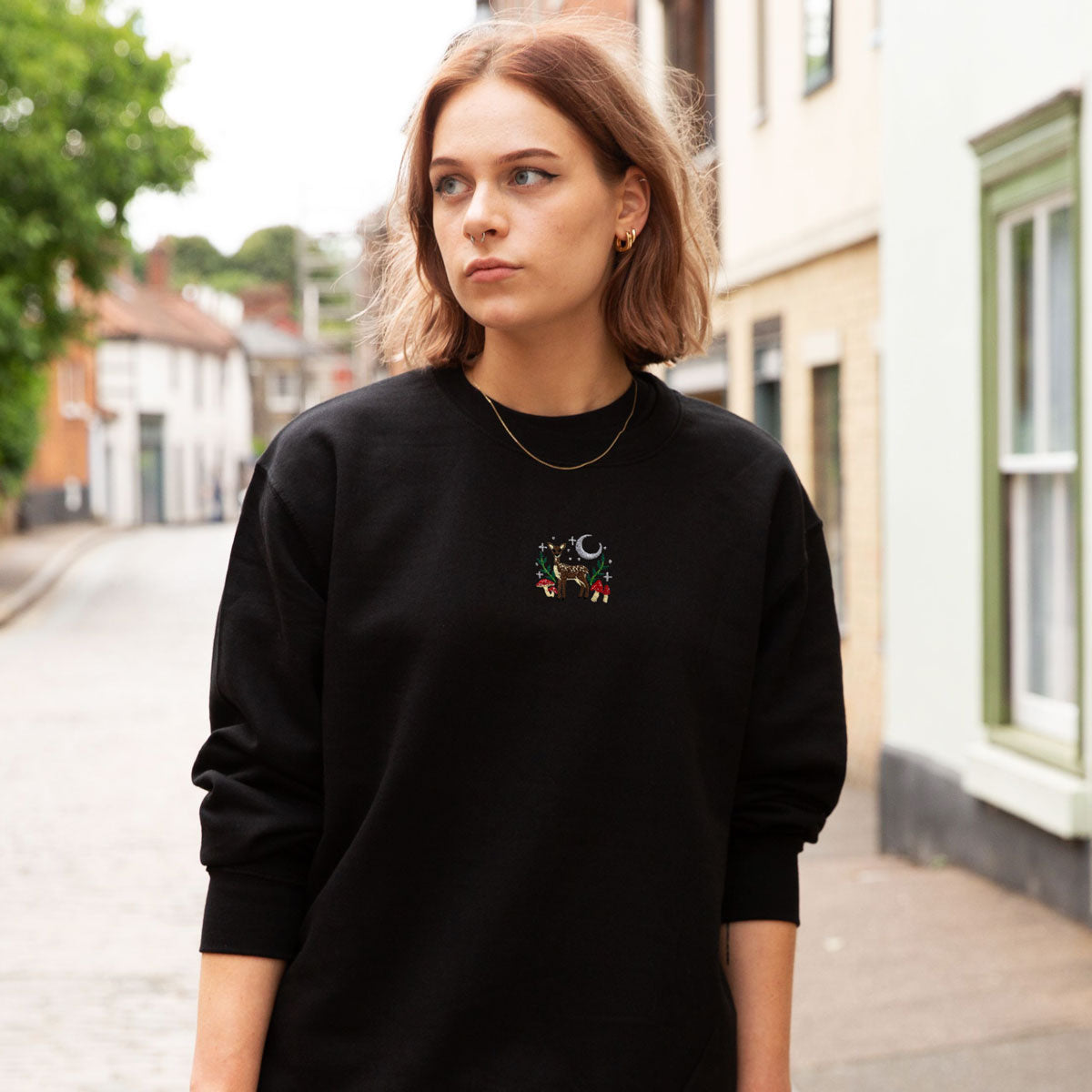 Woodland Scene Embroidered Sweatshirt (Unisex)