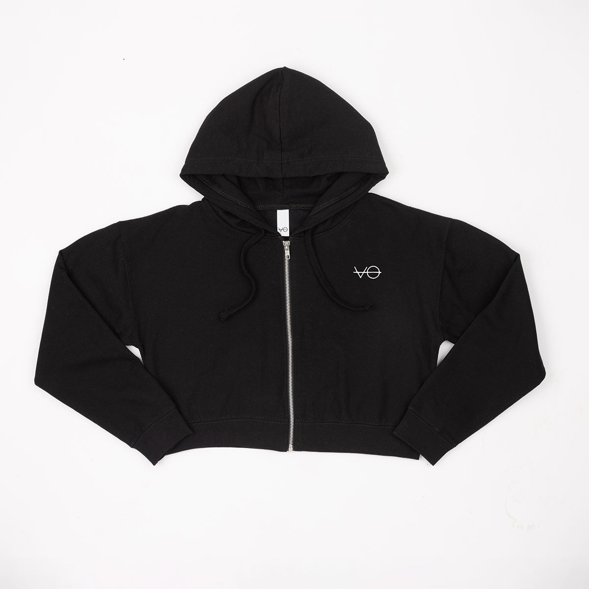 VO Embroidered 1/4 Zip Crop Hoodie