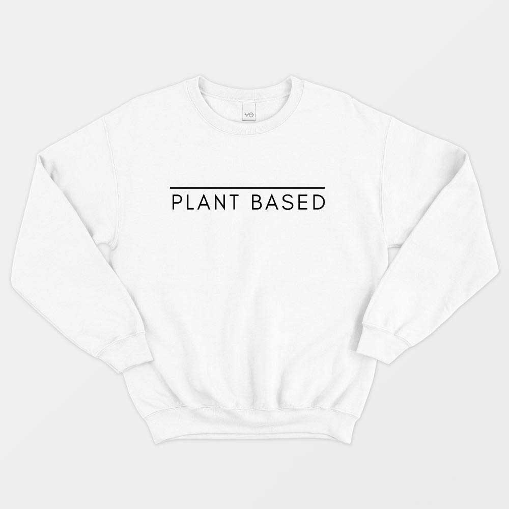 Plant Based Ethical Vegan Sweatshirt (Unisex)-Vegan Apparel, Vegan Clothing, Vegan Sweatshirt, JH030-Vegan Outfitters-X-Small-White-Vegan Outfitters