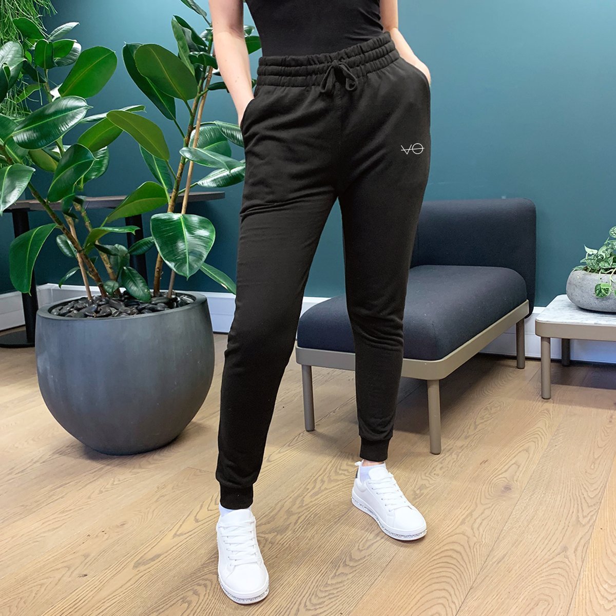 Slim Fit VO Embroidered Joggers (Unisex)-Vegan Apparel, Vegan Clothing, Vegan Joggers, JH074-Vegan Outfitters-Small-Grey-Vegan Outfitters