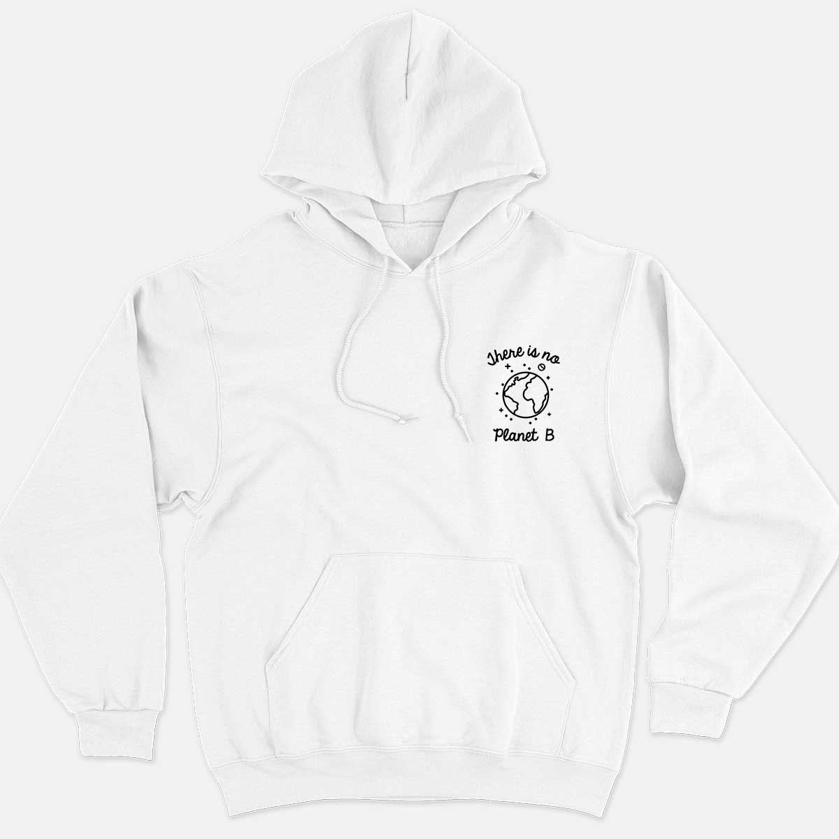 There Is No Planet B Corner Ethical Vegan Hoodie (Unisex)-Vegan Apparel, Vegan Clothing, Vegan Hoodie JH001-Vegan Outfitters-X-Small-White-Vegan Outfitters