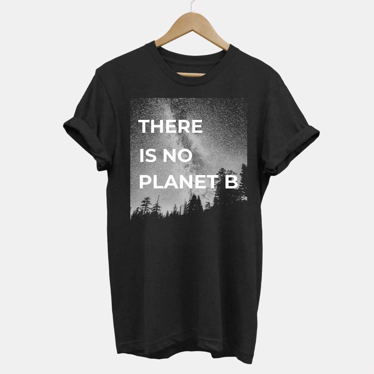 There Is No Planet B Ethical Vegan T-Shirt (Unisex)-Vegan Apparel, Vegan Clothing, Vegan T Shirt, BC3001-Vegan Outfitters-X-Small-Black-Vegan Outfitters
