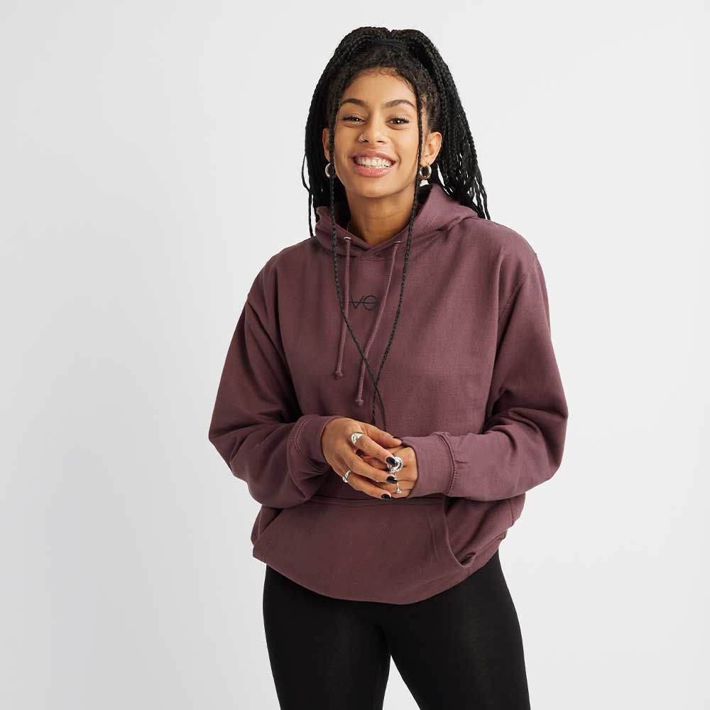 VO Embroidered Hoodie (Unisex)-Vegan Apparel, Vegan Clothing, Vegan Hoodie JH001-Vegan Outfitters-X-Small-Wild Mulberry-Vegan Outfitters