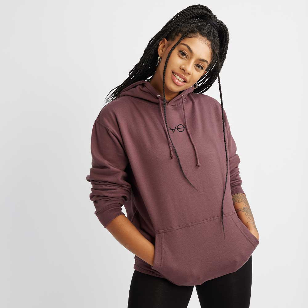 VO Embroidered Hoodie (Unisex)-Vegan Apparel, Vegan Clothing, Vegan Hoodie JH001-Vegan Outfitters-X-Small-Wild Mulberry-Vegan Outfitters