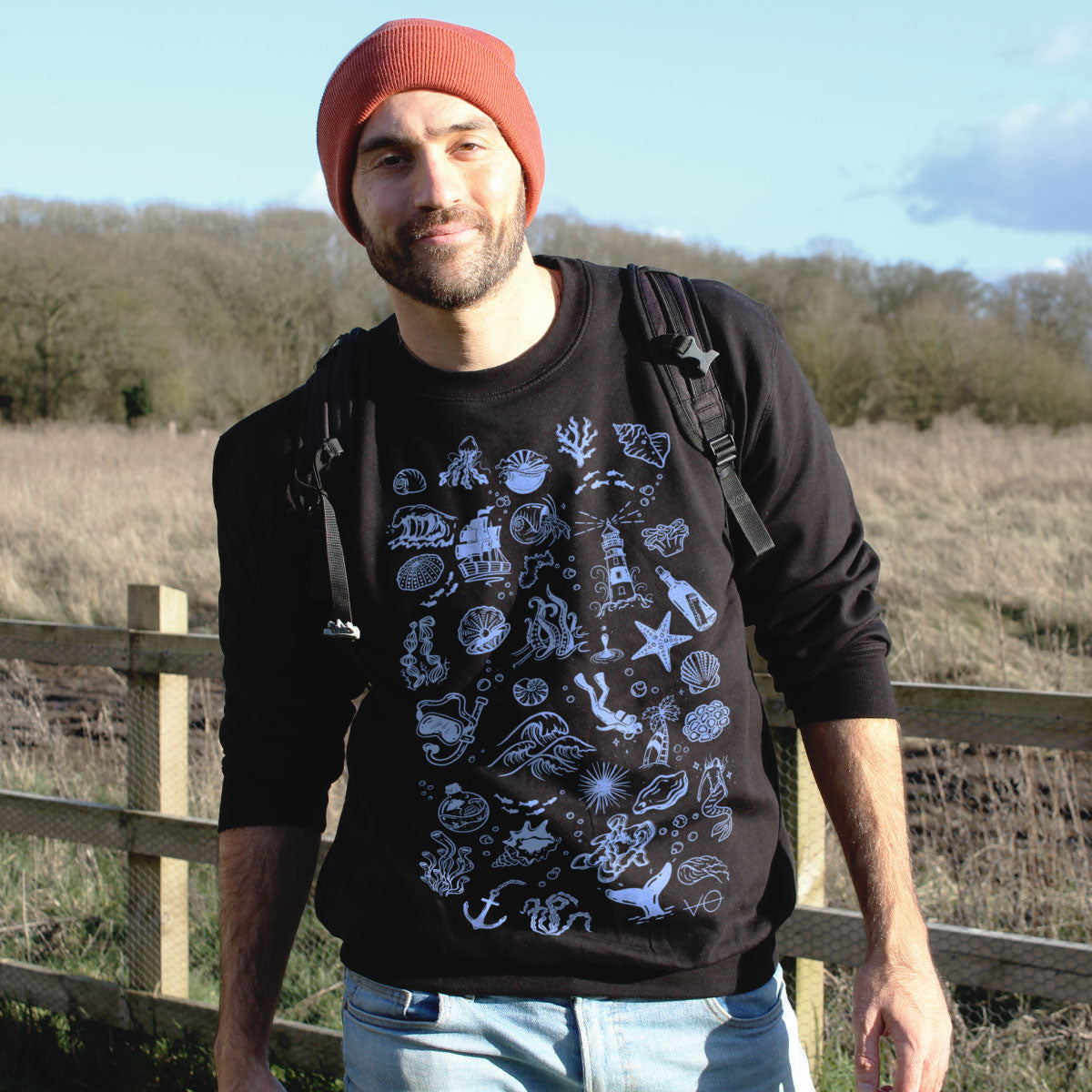 Aqua Doodle Sweatshirt (Unisex)