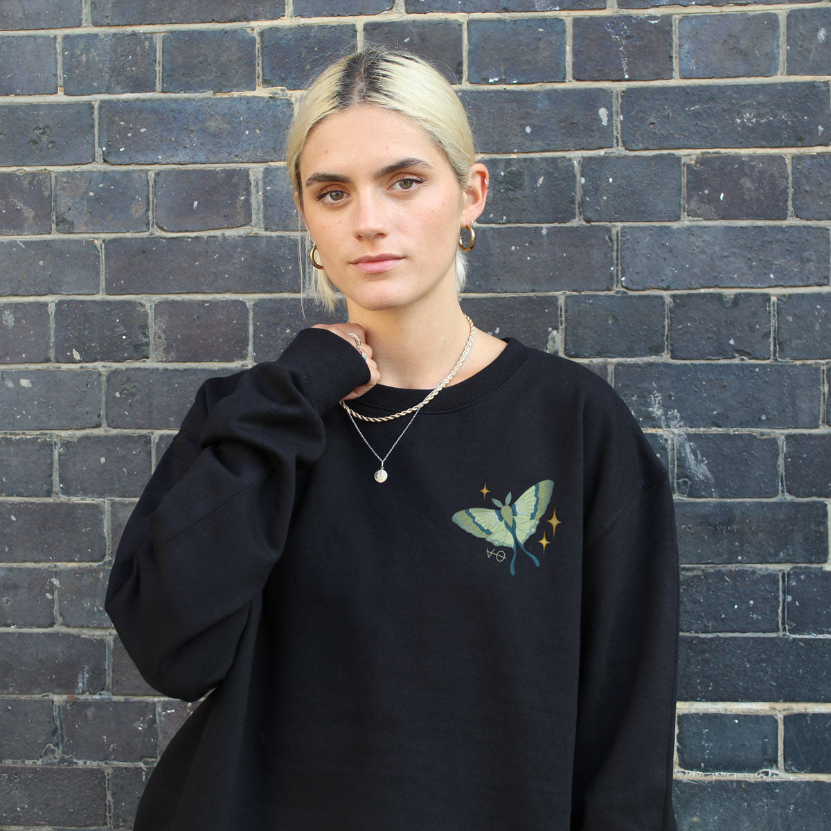 Dark Forest Luna Moth Sweatshirt (Unisex)