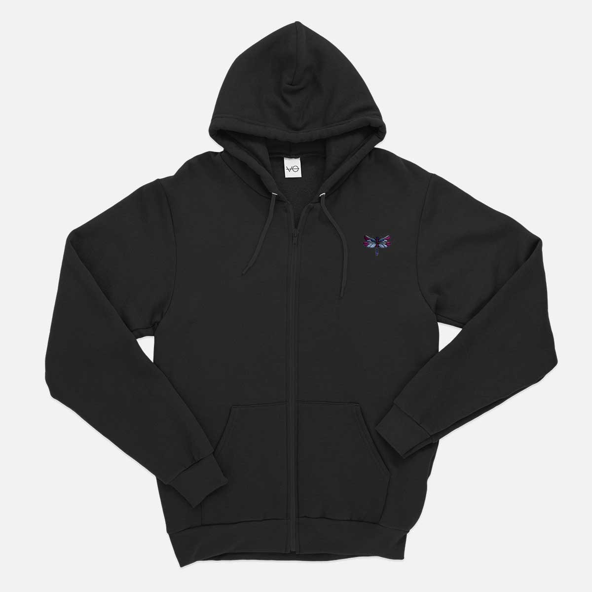 Dragonfly Embroidered Zip Up Hoodie (Unisex)