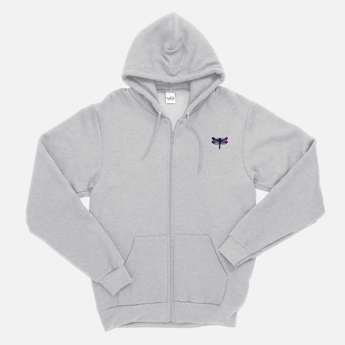 Dragonfly Embroidered Zip Up Hoodie (Unisex)