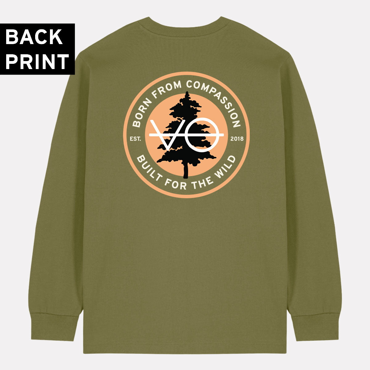 Evergreen Back Print Long Sleeve T-Shirt (Unisex)