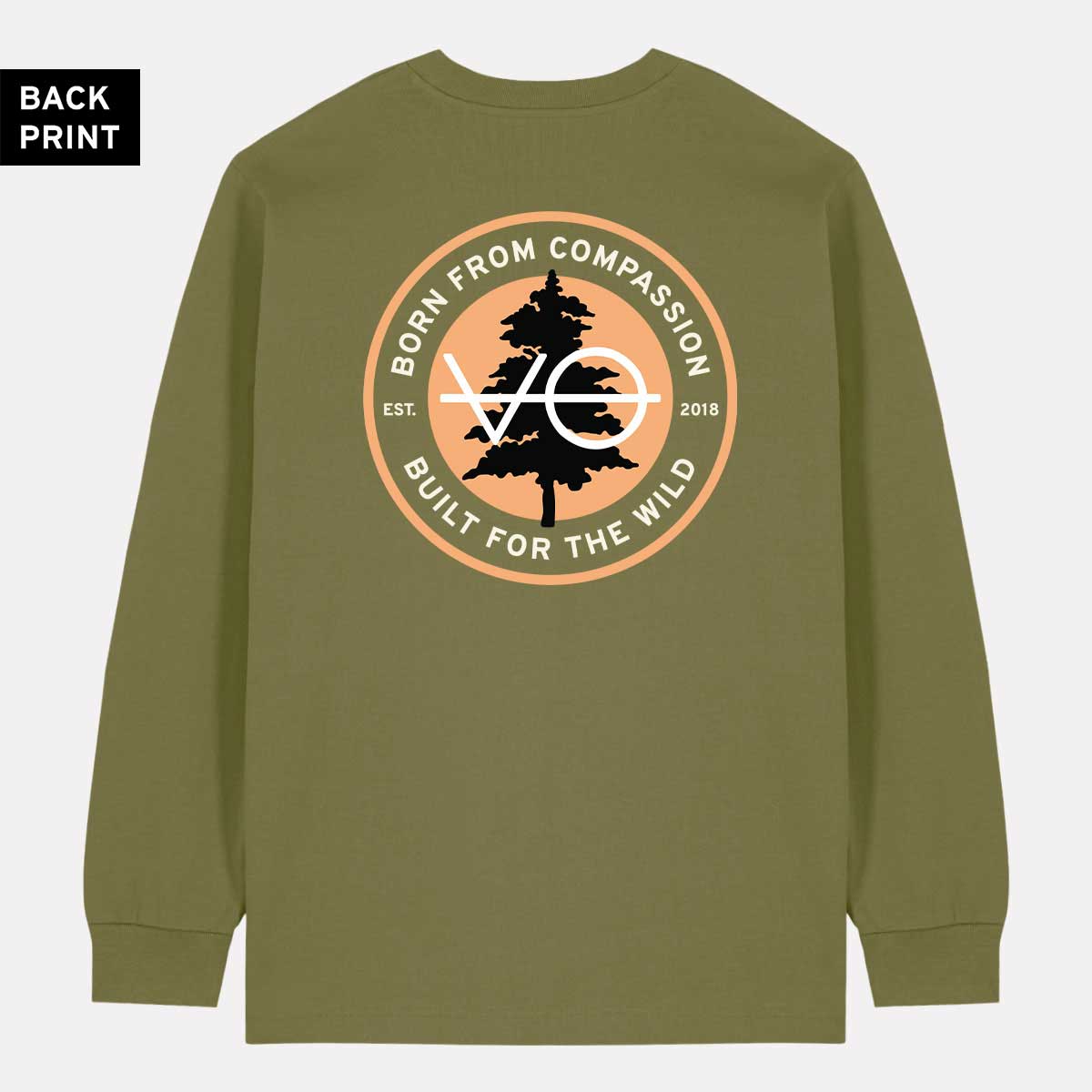 Evergreen Back Print Long Sleeve T-Shirt (Unisex)