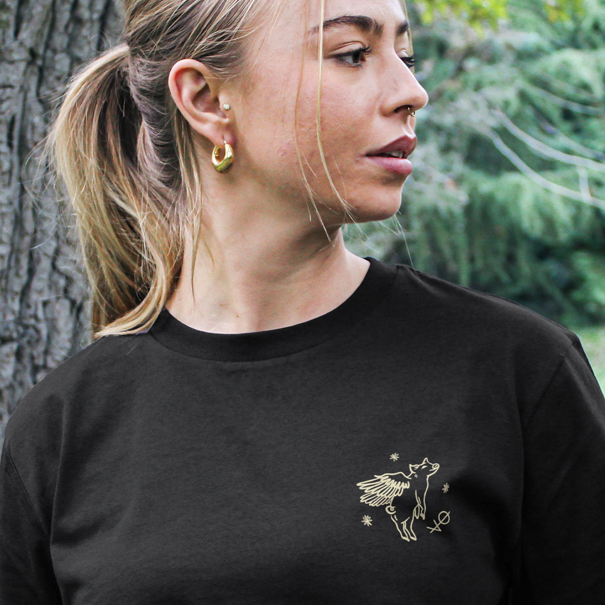 Flying Pig Doodle T-Shirt (Unisex)