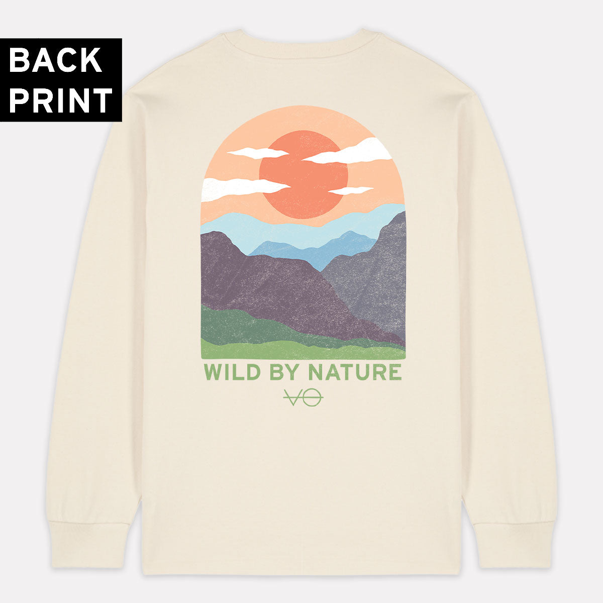 Hills Scene Back Print Long Sleeve T-Shirt (Unisex)