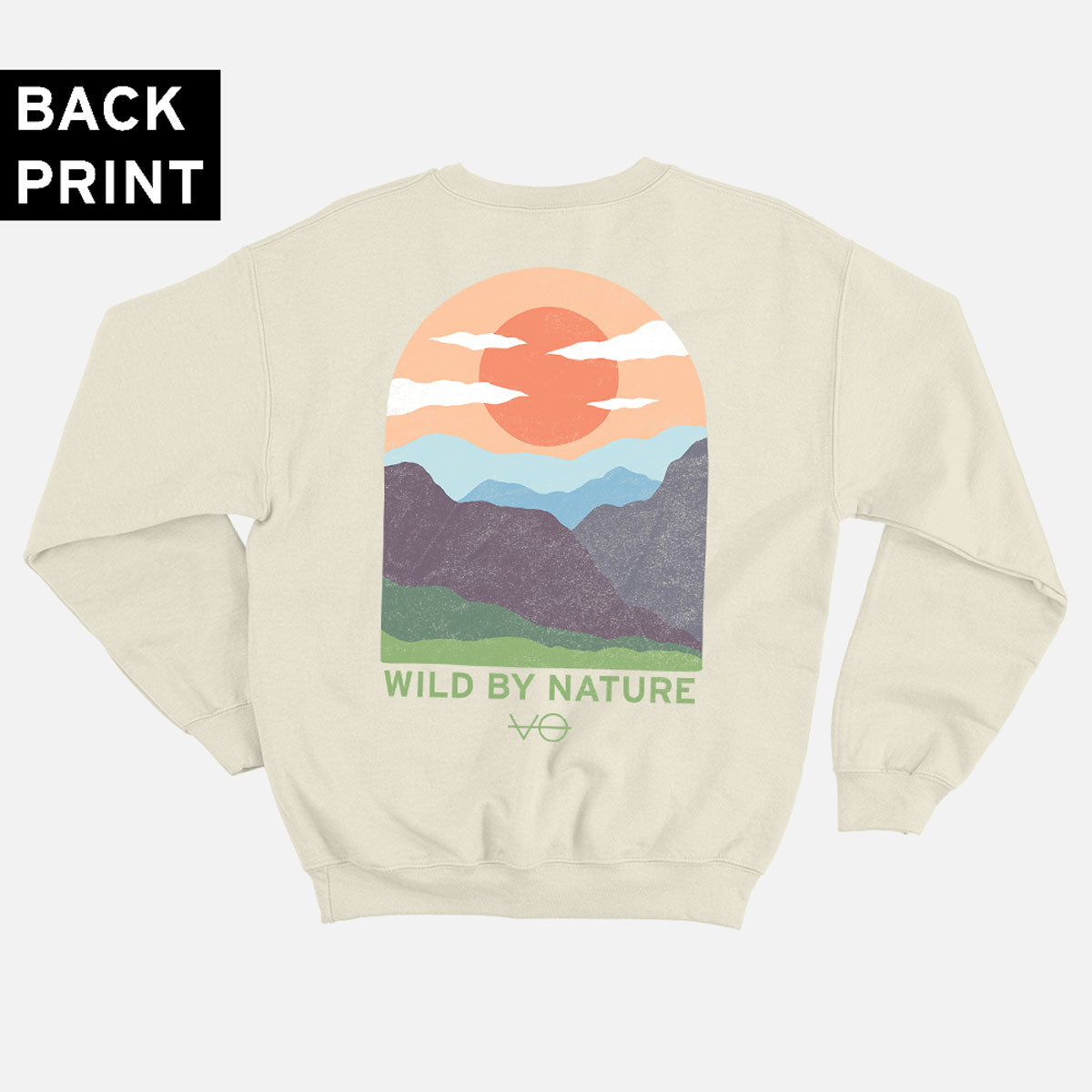 Hills Scene Back Print Sweatshirt (Unisex)