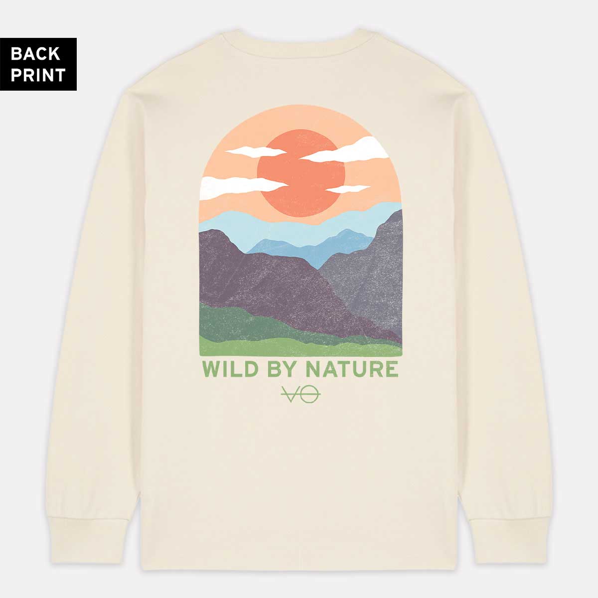Hills Scene Back Print Long Sleeve T-Shirt (Unisex)