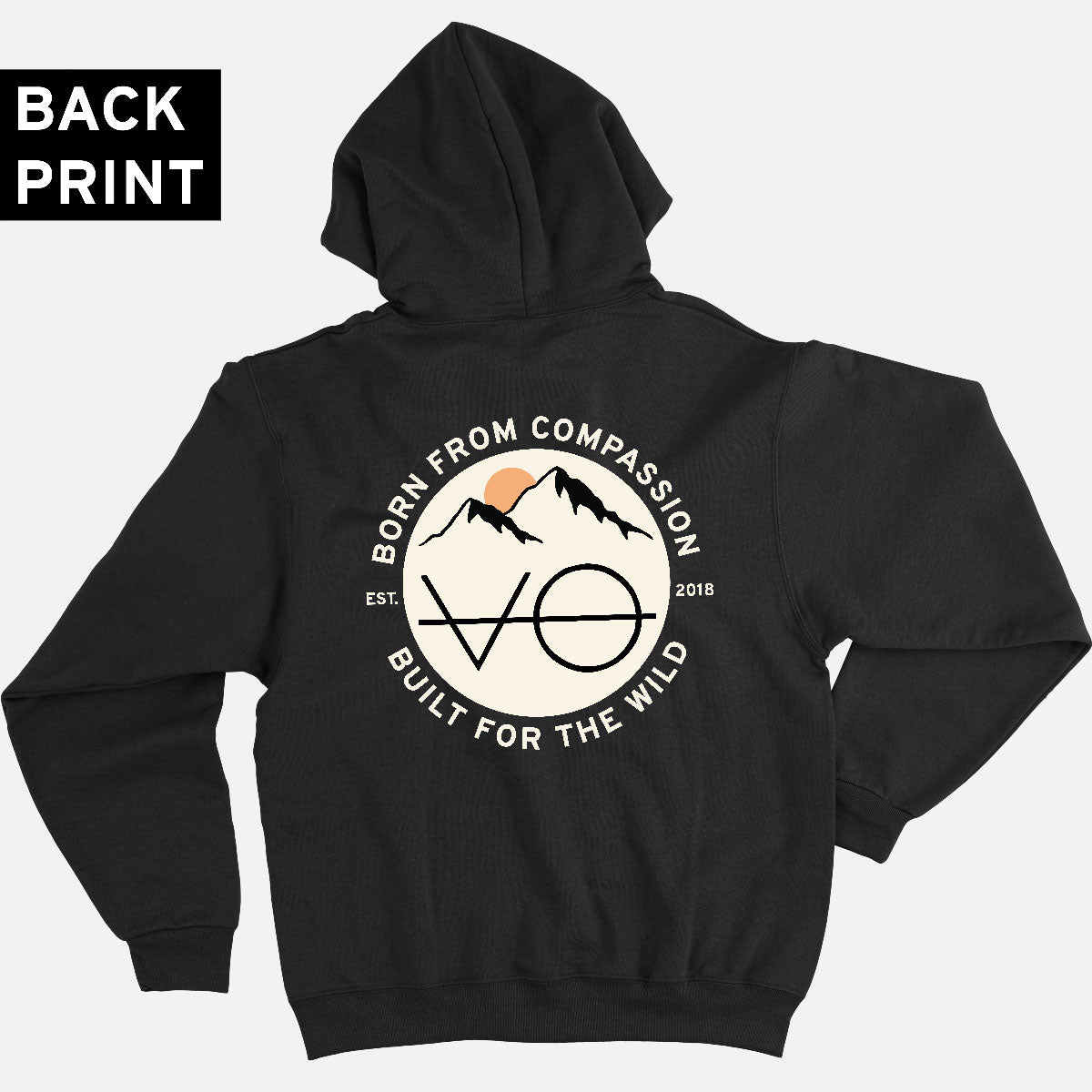 Mountain Range Back Print Hoodie (Unisex)