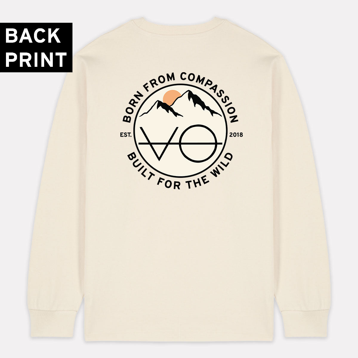 Mountain Range Back Print Long Sleeve T-Shirt (Unisex)
