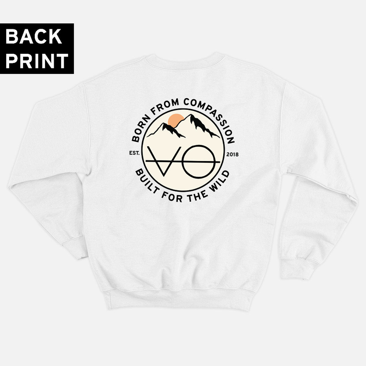 Mountain Range Back Print Sweatshirt (Unisex)