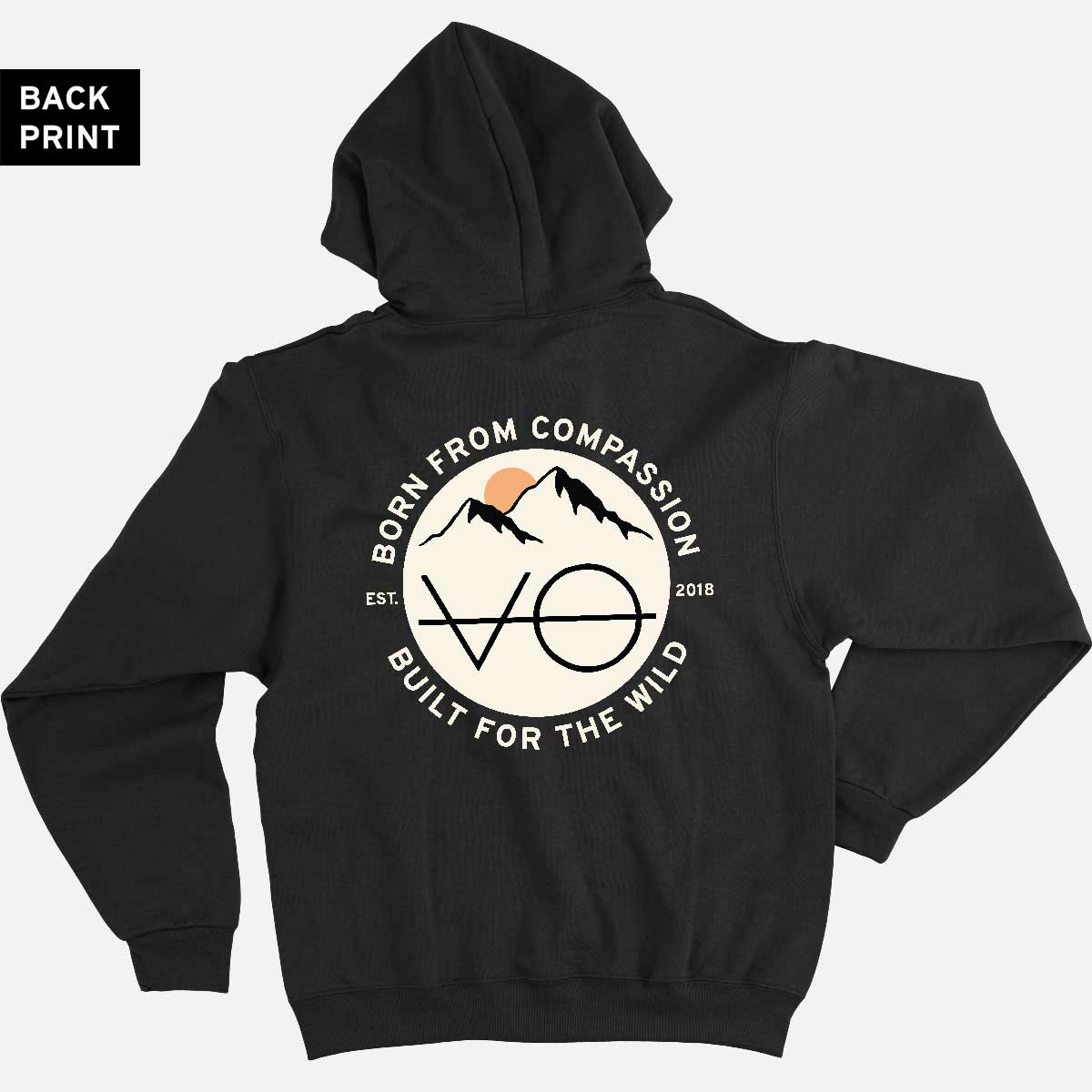 Mountain Range Back Print Hoodie (Unisex)
