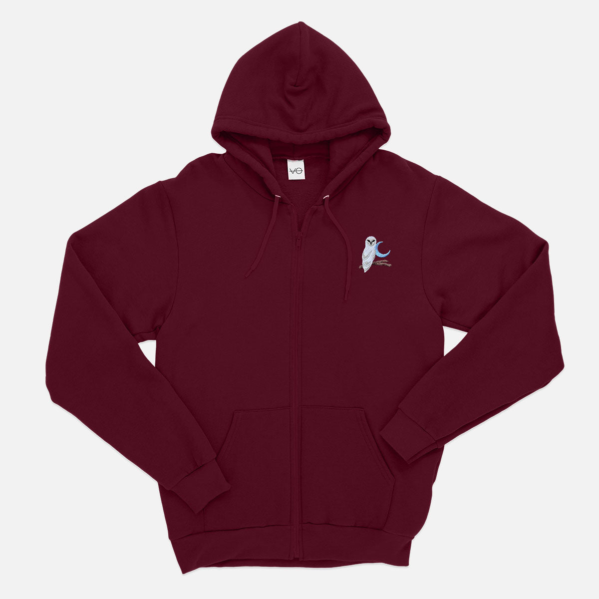 Night Owl Embroidered Zip Up Hoodie (Unisex)