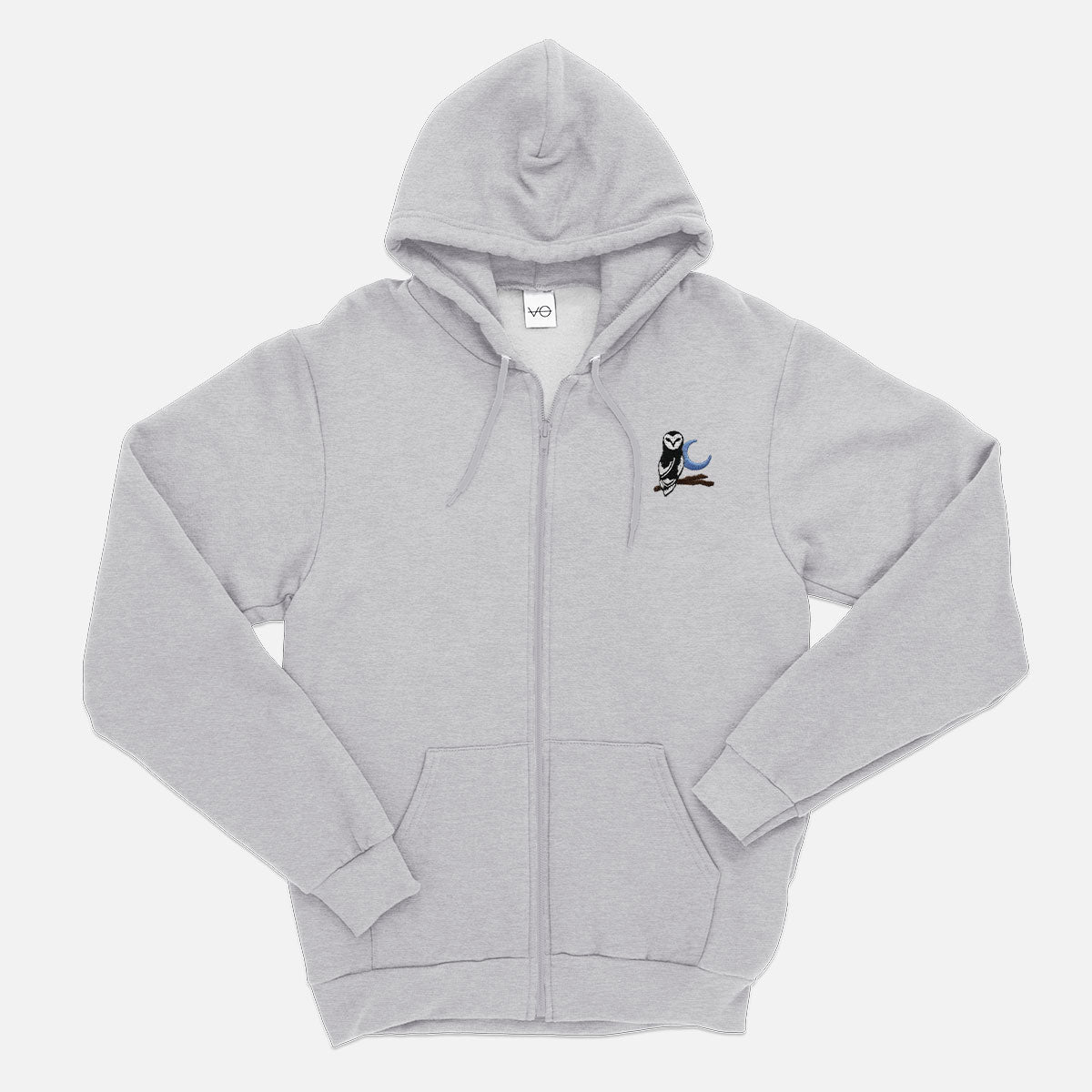 Night Owl Embroidered Zip Up Hoodie (Unisex)